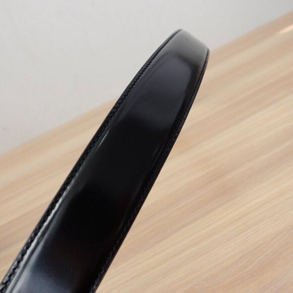 COACH Belt Mens 36 90 Black Leather Italian Dress Formal Work Solid Brass Medium - Picture 10 of 12